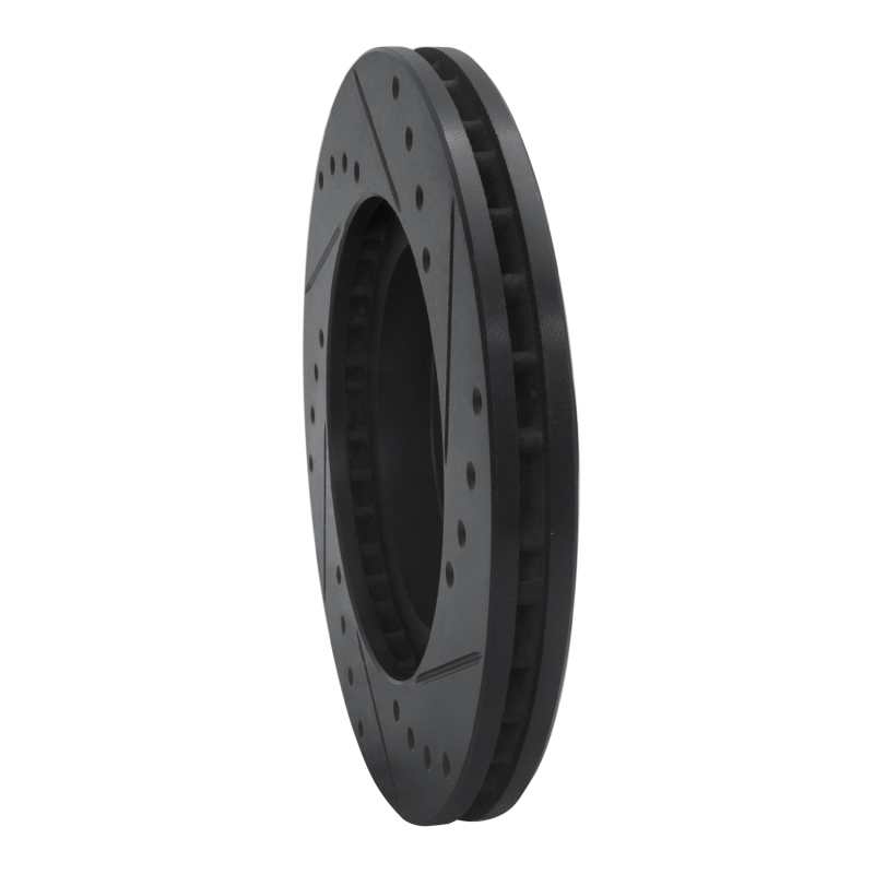 Infiniti I30 Brake Rotor (1) - Front Left - R1 Concepts - Drilled & Slotted - Black - `99-`01